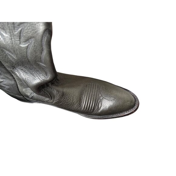 Vtg Nocona Leather Western Cowgirl Boots flame Stitching S 71/2 Rodeo chore USA - Picture 2 of 16